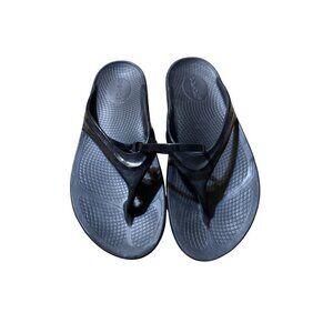 Oofos Recovery Sandals Black Comfort Flip Flops Athletic Recovery size 8
